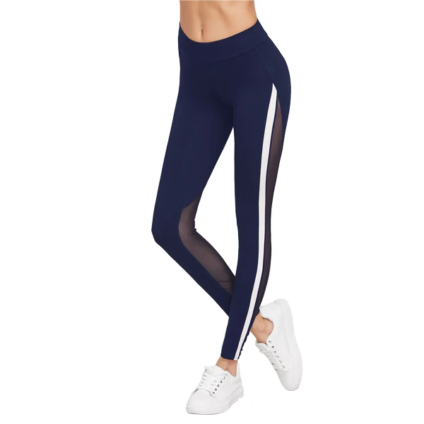 compression tights with mesh fabric insert
